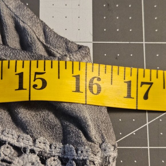 POL Womens Tank Top Silver Grey M Artisanal Core Boho Chic Romantic Core - Picture 7 of 14